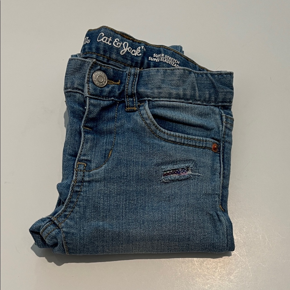 Cat & Jack Distressed Skinny Super Stretch Denim Jeans Girls 5T